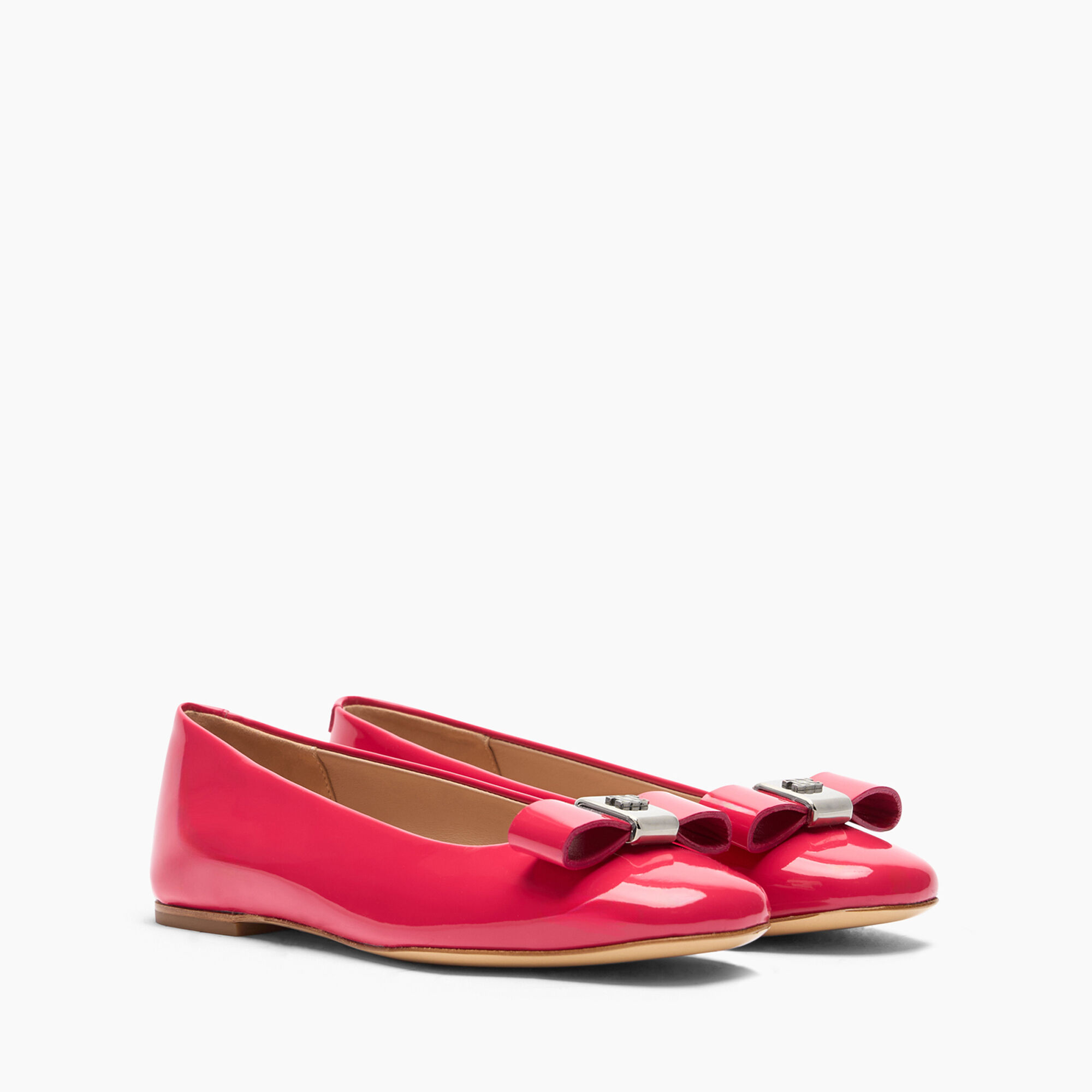 Casadei Patent Leather Ballet Flats Coral 1A274Y0101C2623