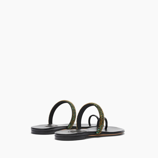 Casadei Flat Olympo Sandals Black 1N230J0101C2660