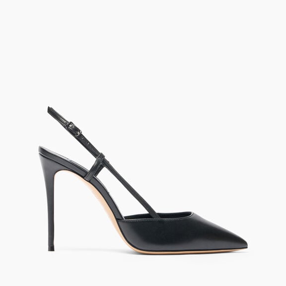 Casadei حذاء جوليا مفتوح من الخلف من الجلد Black 1G619J1001MINOR