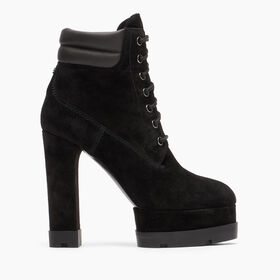 Casadei Nancy Laced Suede Ankle Boots Cocoa 1S343Y1201C2180