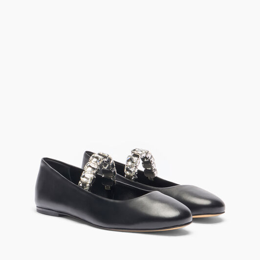 Casadei Crystal Ballet Flats Black 1A283J0101C2675
