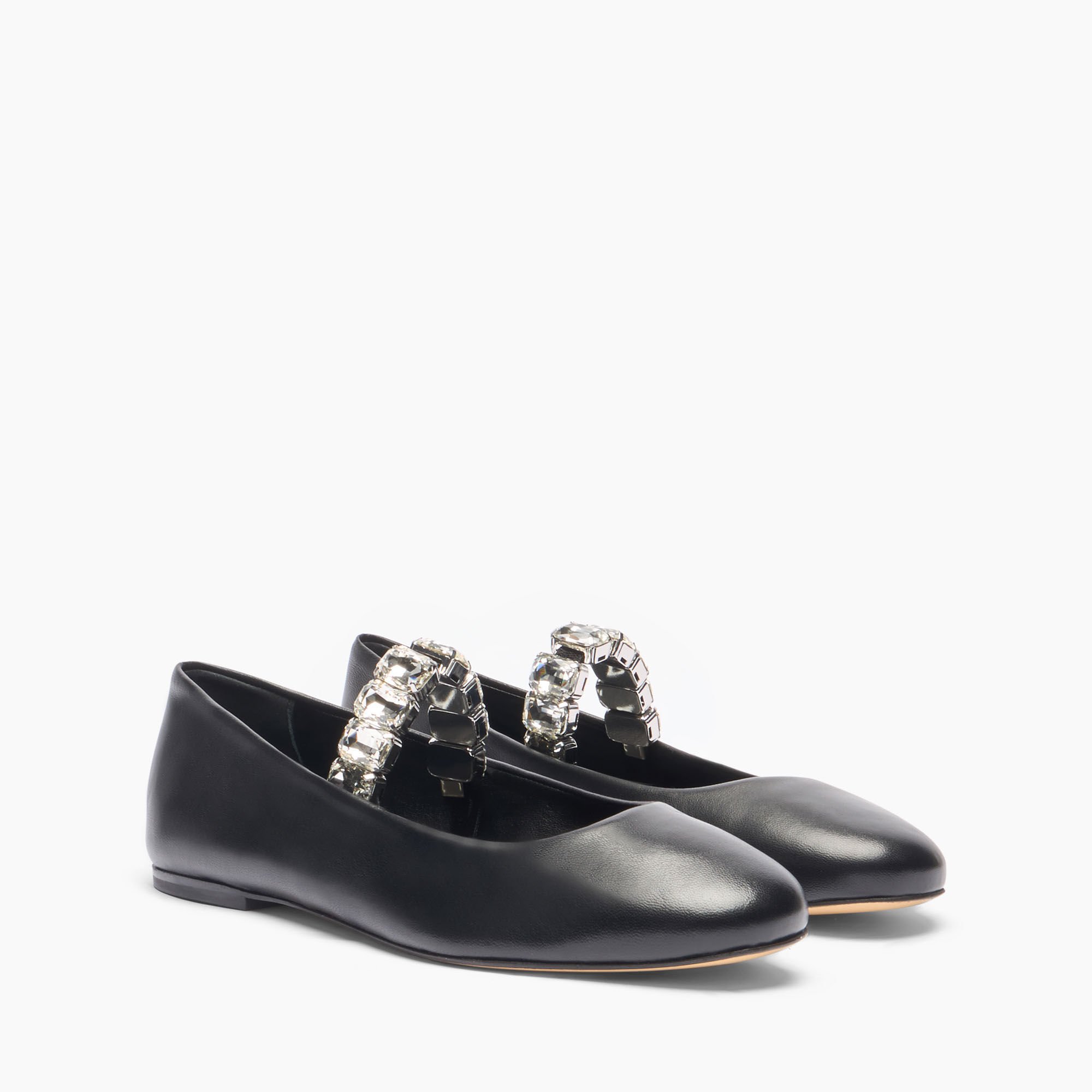 Casadei Crystal Ballet Flats Black 1A283J0101C2675