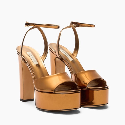 Casadei Patty Platform Interstellar Sandal Brass 1L405A1301INTER Casadei Patty Platform Interstellar Sandal Brass 1L405A1301INTER