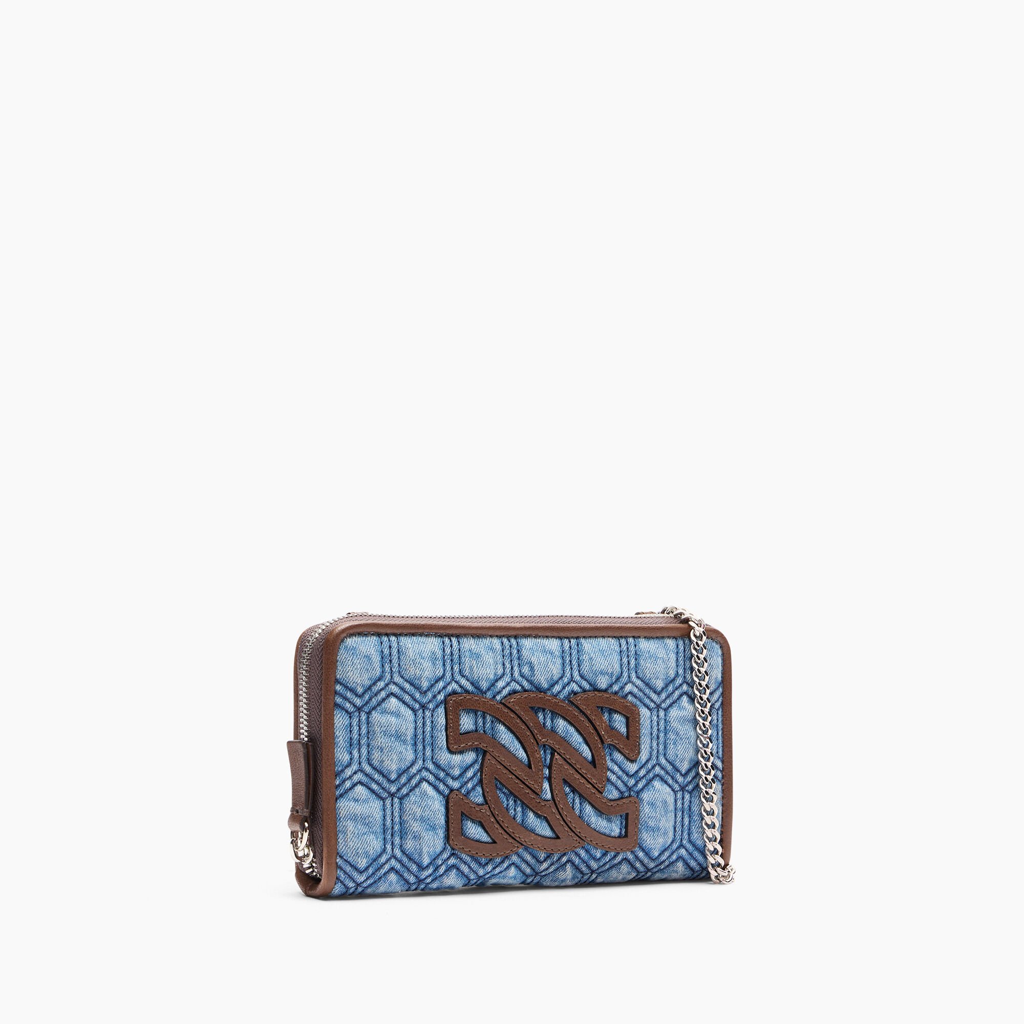 Casadei Denim Wallet Denim and Saddle 4U007J0000B0353