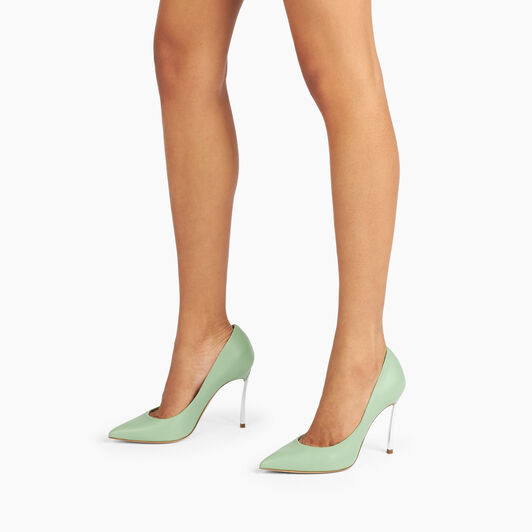Casadei Blade Leather Pumps Milk and Mint 1F915W100MC1155