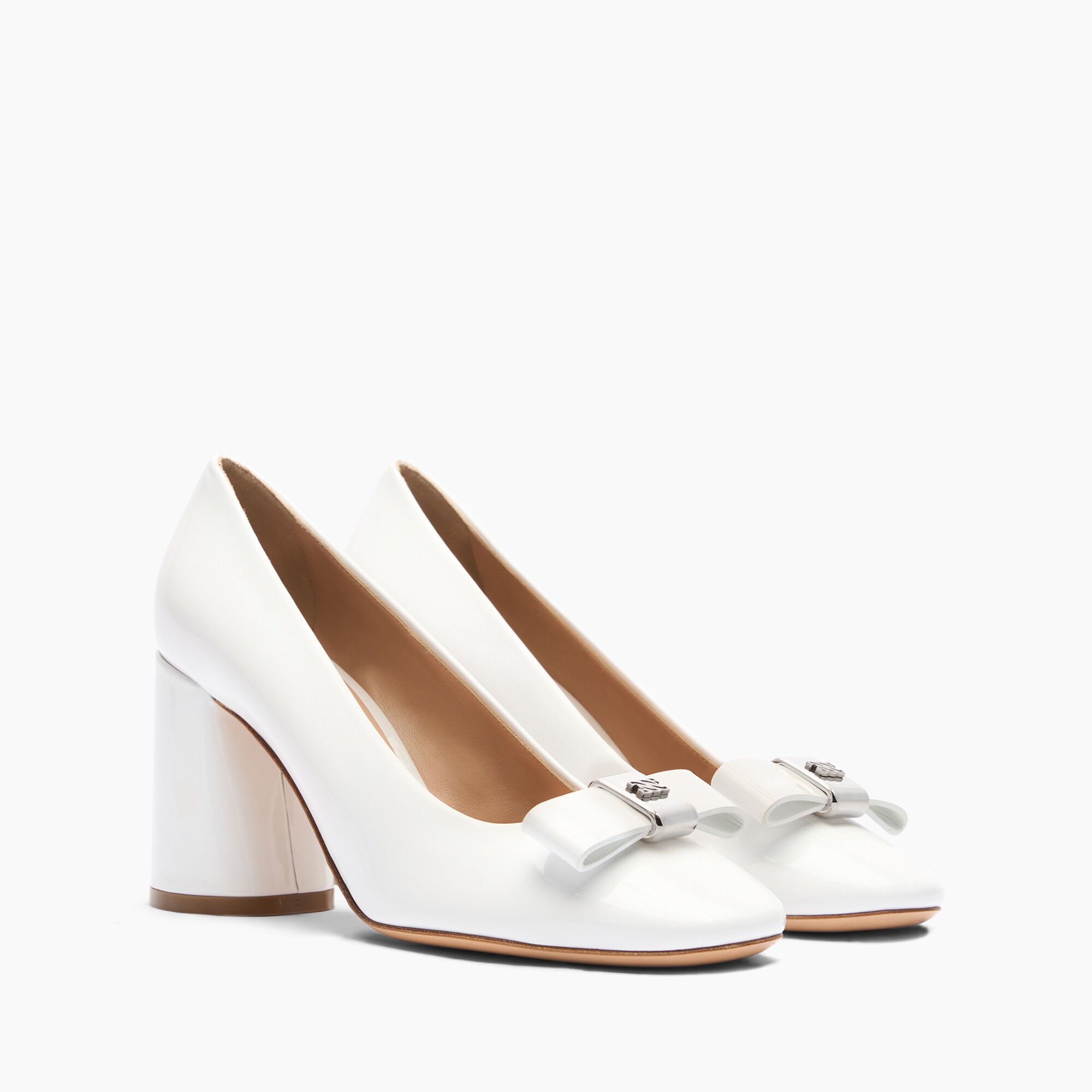 Casadei Cleo Patent Leather Pumps White 1F996J0801C2623