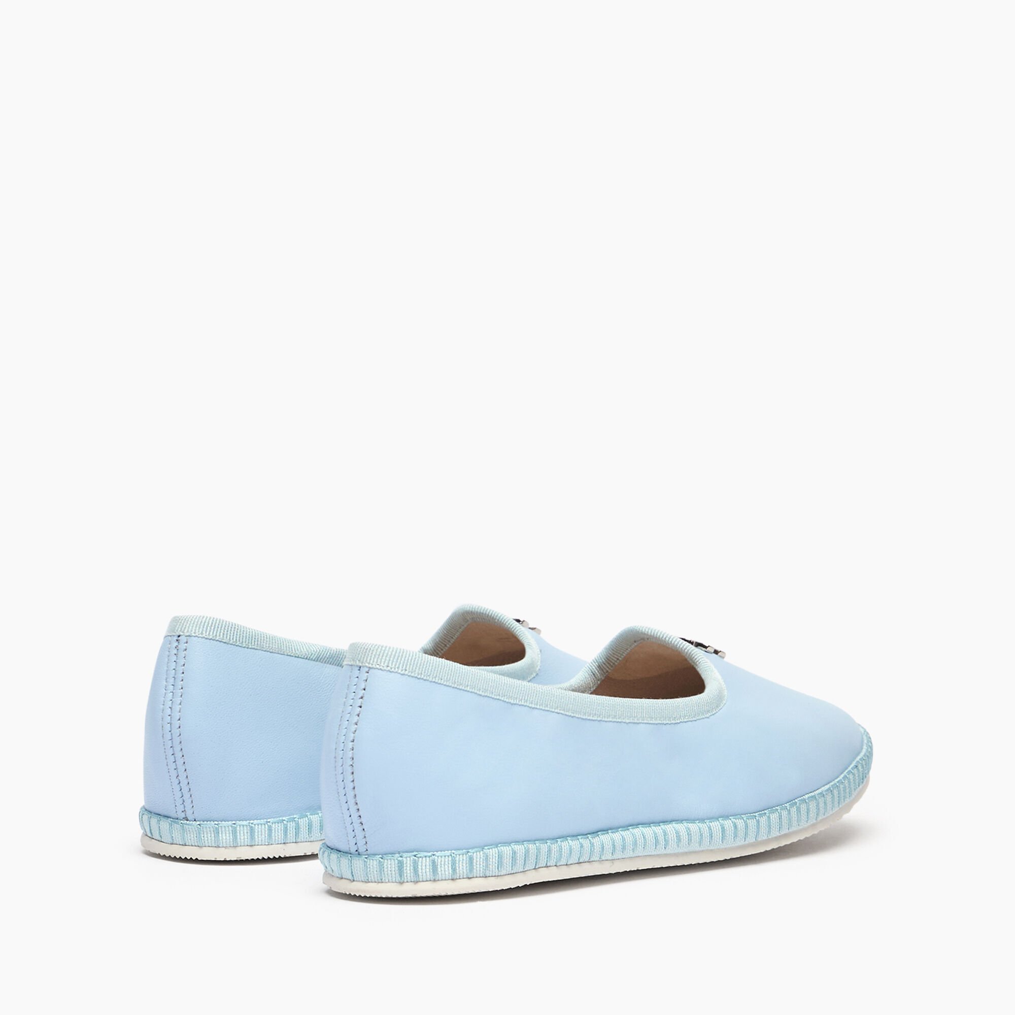 Casadei Capalbio Leather Ballet Flats Sky 1D259X0101C2673