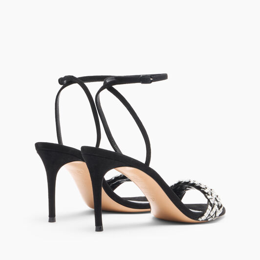 Casadei Starsway Julia Sandals Black and Crystal 1L401A0801T0531