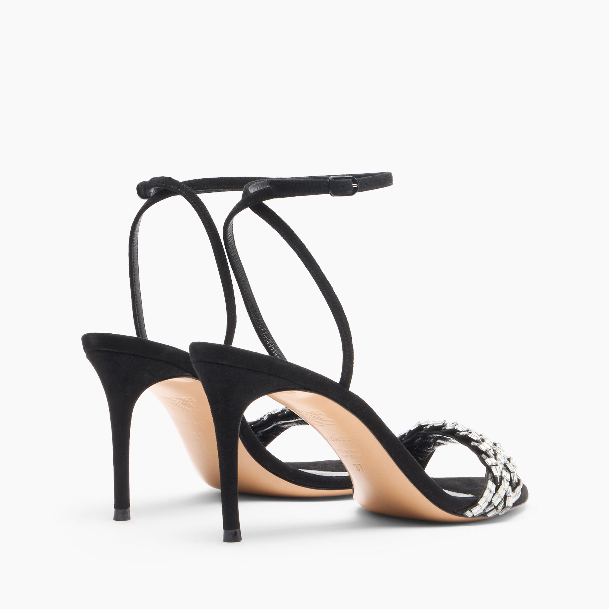 Casadei Starsway Julia Sandals Black and Crystal 1L401A0801T0531