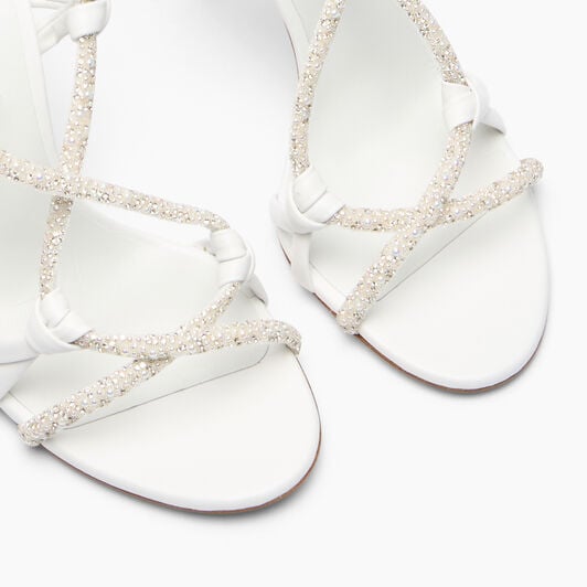Casadei Julia Itaca Sandal White, Silver 1L472B1001ITACA