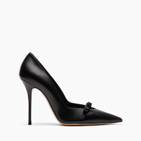 Casadei Juliet Scarlet Leather Pumps Black 1F916W120MC1444