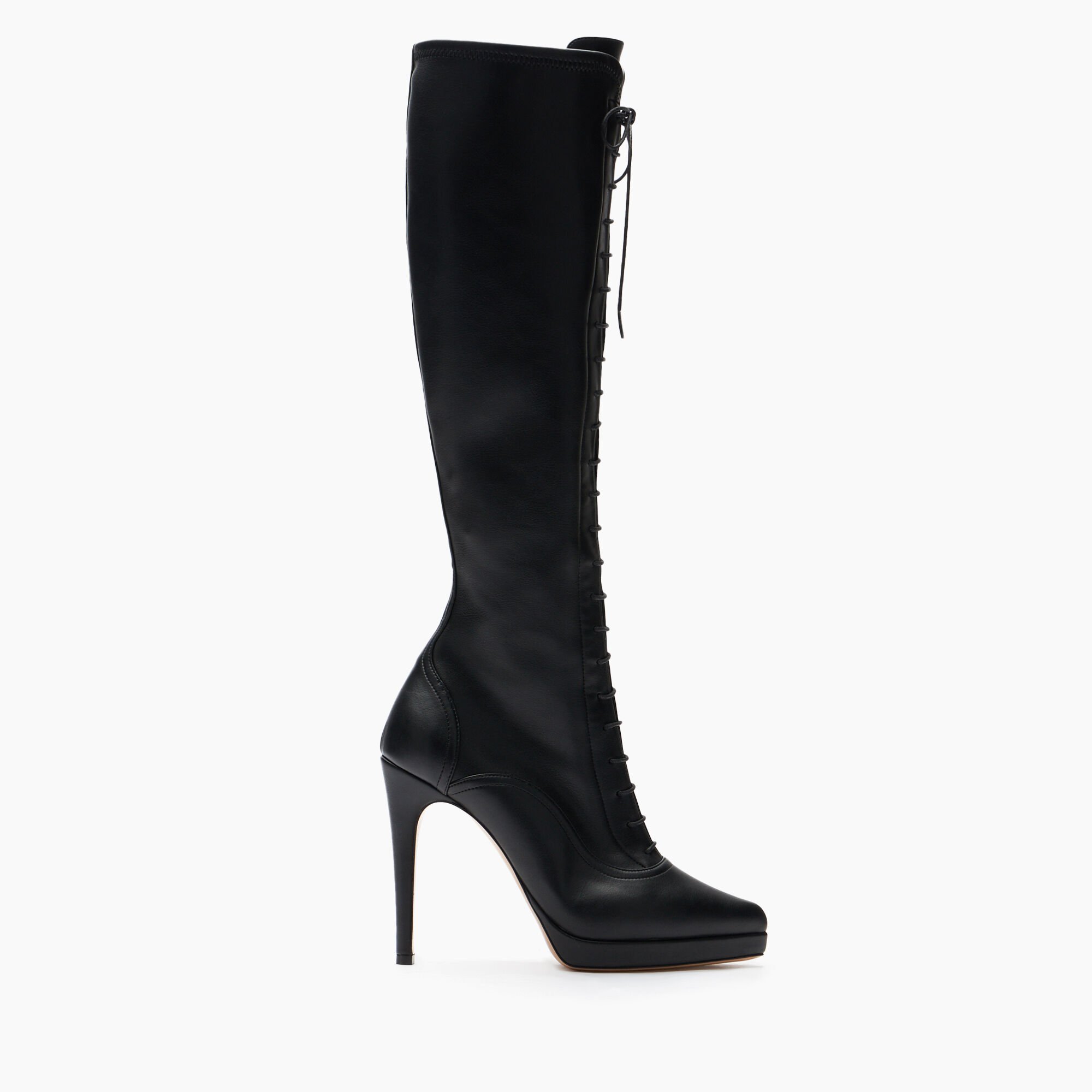 Casadei Michelle Laced Platform High Boots Black 1S345Y1001LABRE