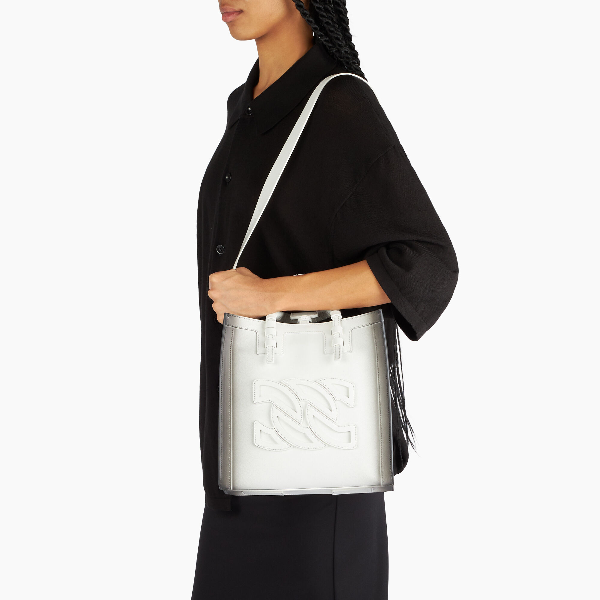 Casadei Mini Beaurivage Shade Bag White and Black 3W464J0000BVSHD