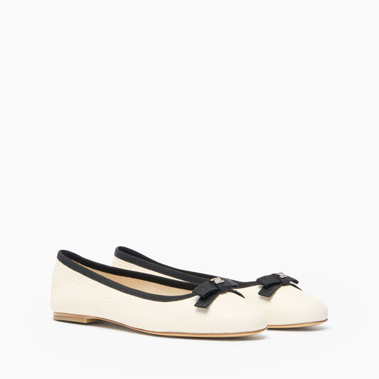 Casadei Leather Ballet Flats Off white 1A285J0101C2363