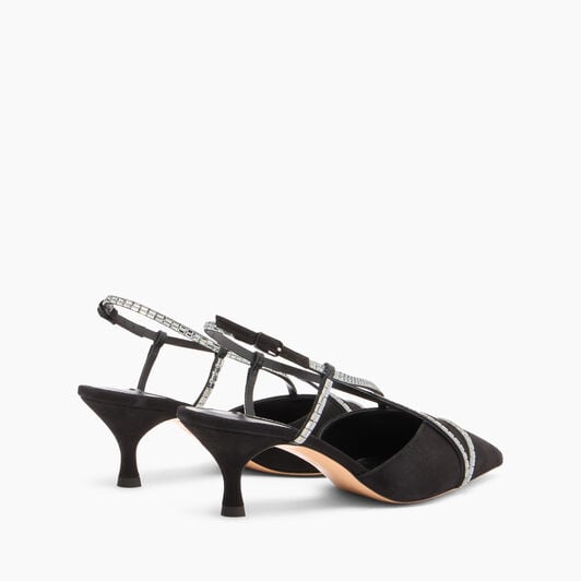Casadei Starsway Julia Slingbacks Black and Crystal 1H041A0501T0526 Casadei Starsway Julia Slingbacks Black and Crystal 1H041A0501T0526