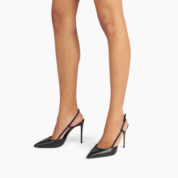 Casadei حذاء جوليا مفتوح من الخلف من الجلد Black 1G619J1001MINOR