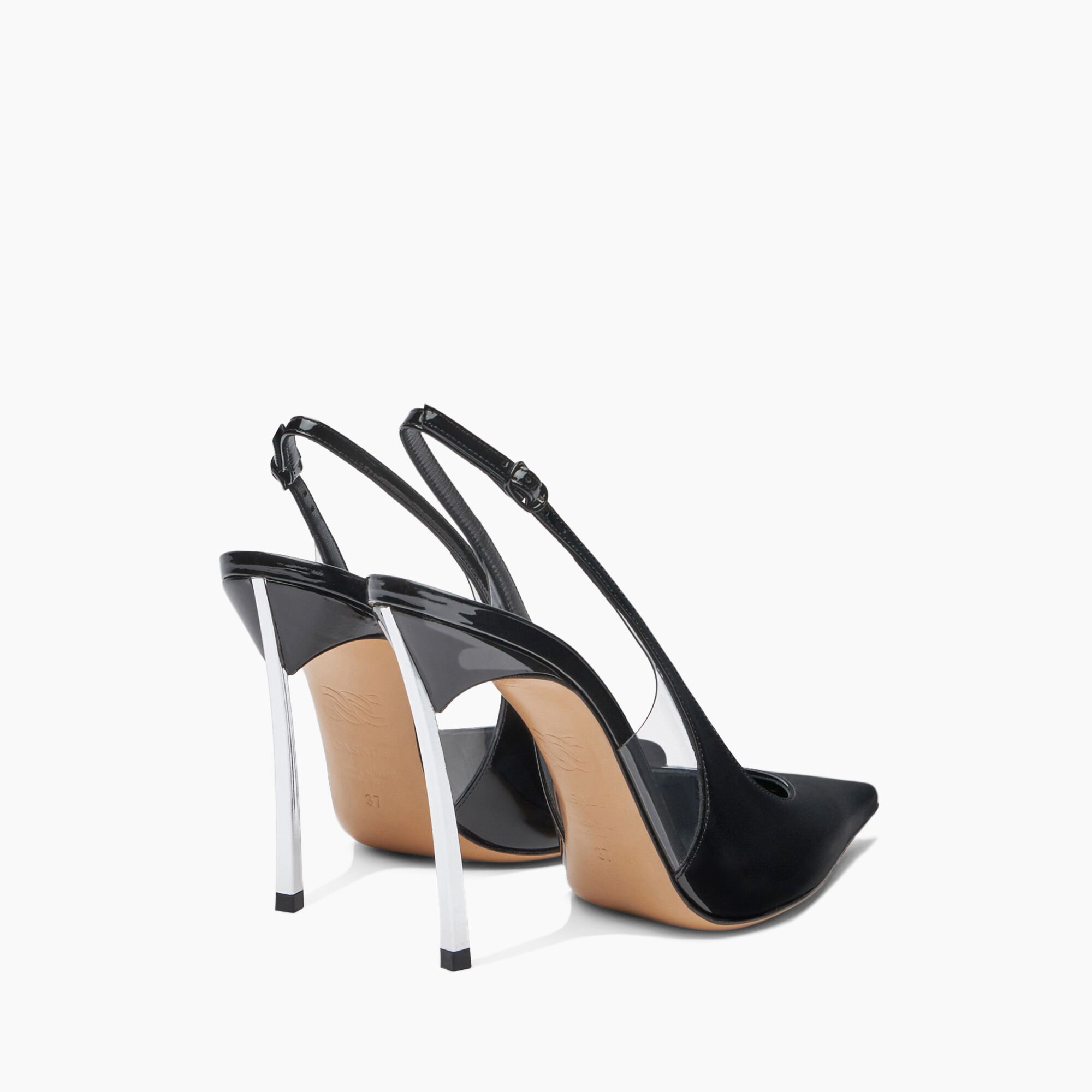 Casadei Superblade Patent Leather Slingback Black 1G590X100MC1481