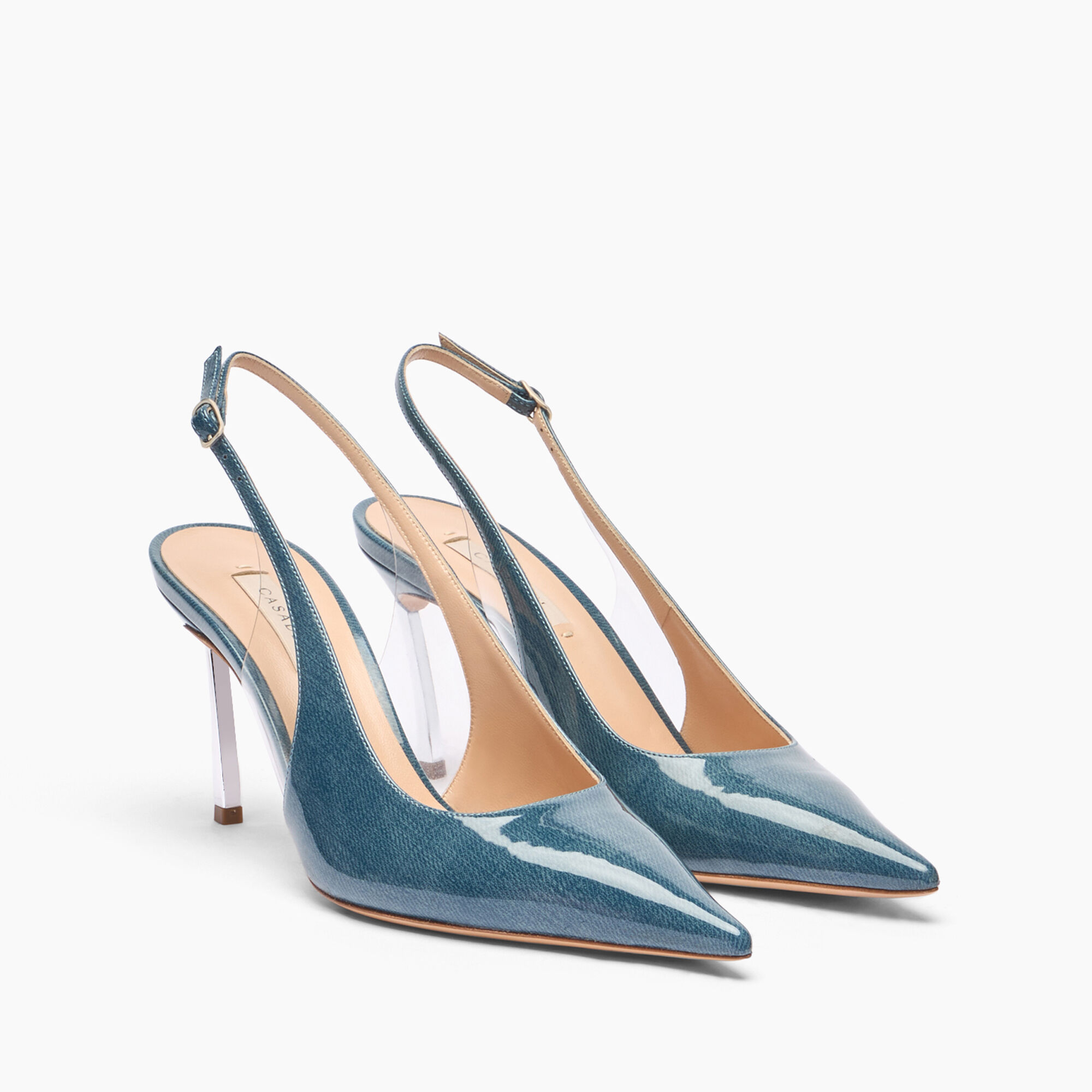Casadei Superblade Denim Lac Slingbacks Denim 1G590X080MC2636