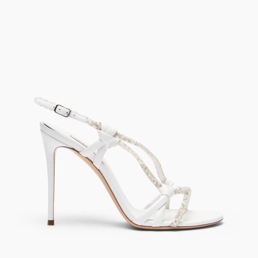 Casadei Julia Itaca Sandal White, Silver 1L472B1001ITACA