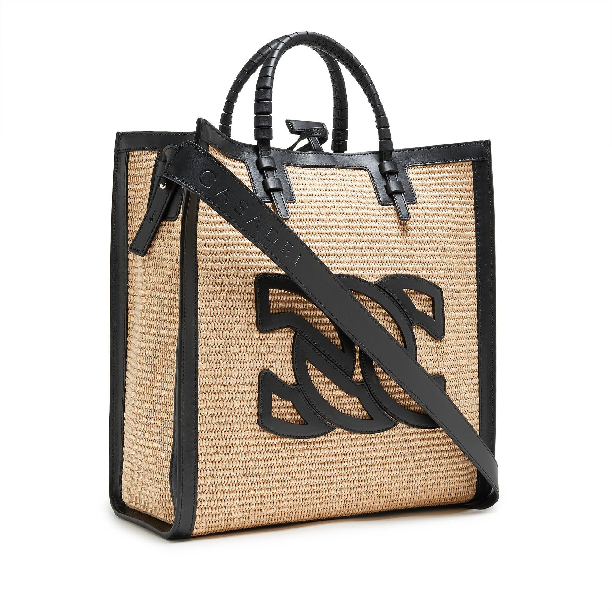 Casadei Beauriva Shoppers Natur and Black 3W379V0000BEAUR