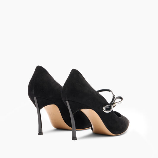 Casadei Starsway Blade Pumps Black and Crystal 1F016A080TT0526