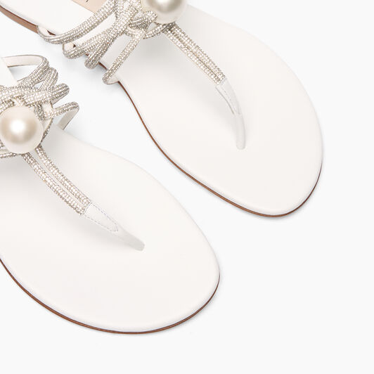 Casadei Labuan Flats White and Crystal 1N231J0101LABUN