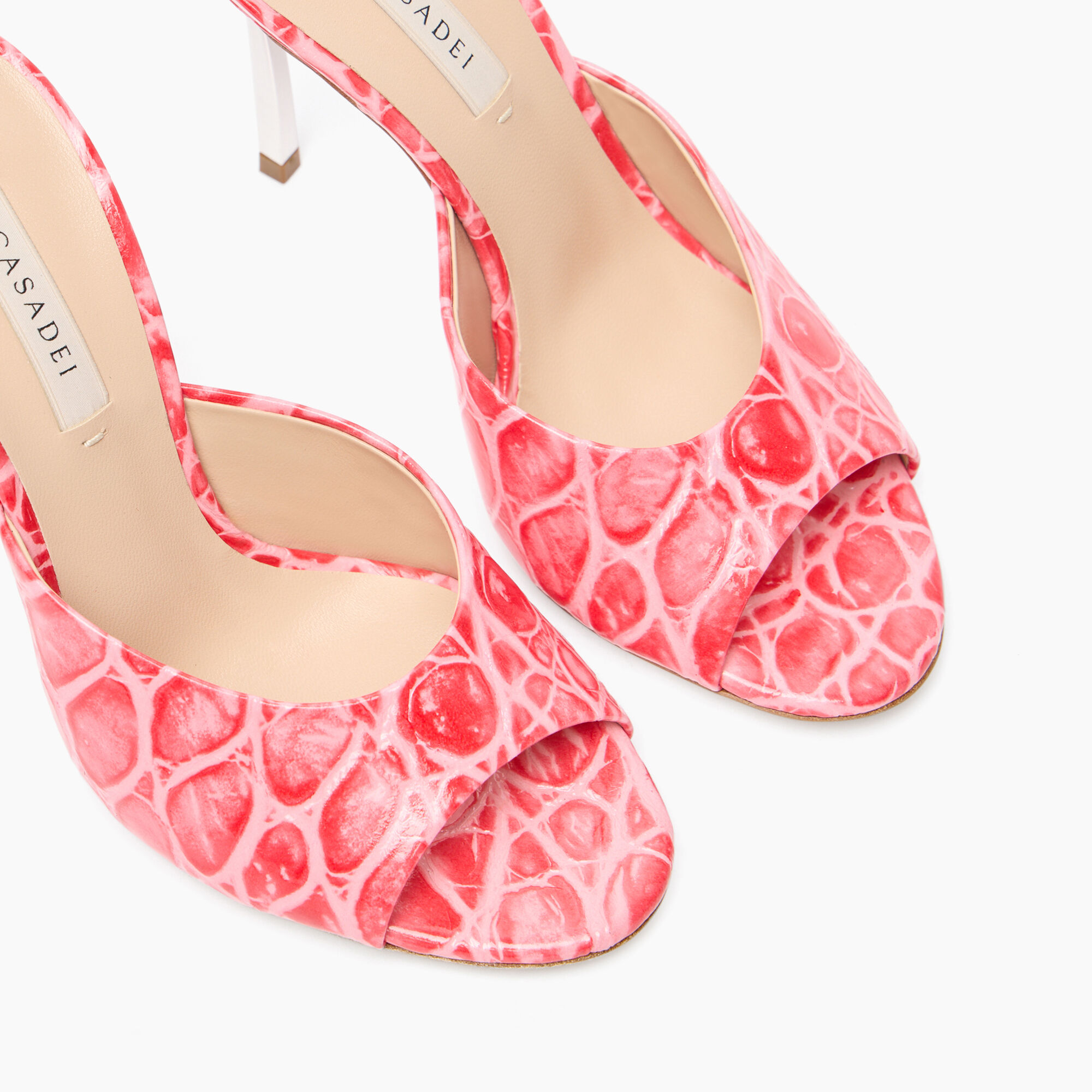 Casadei Blade Jurassic Mules Coral 1M432J100MC2639