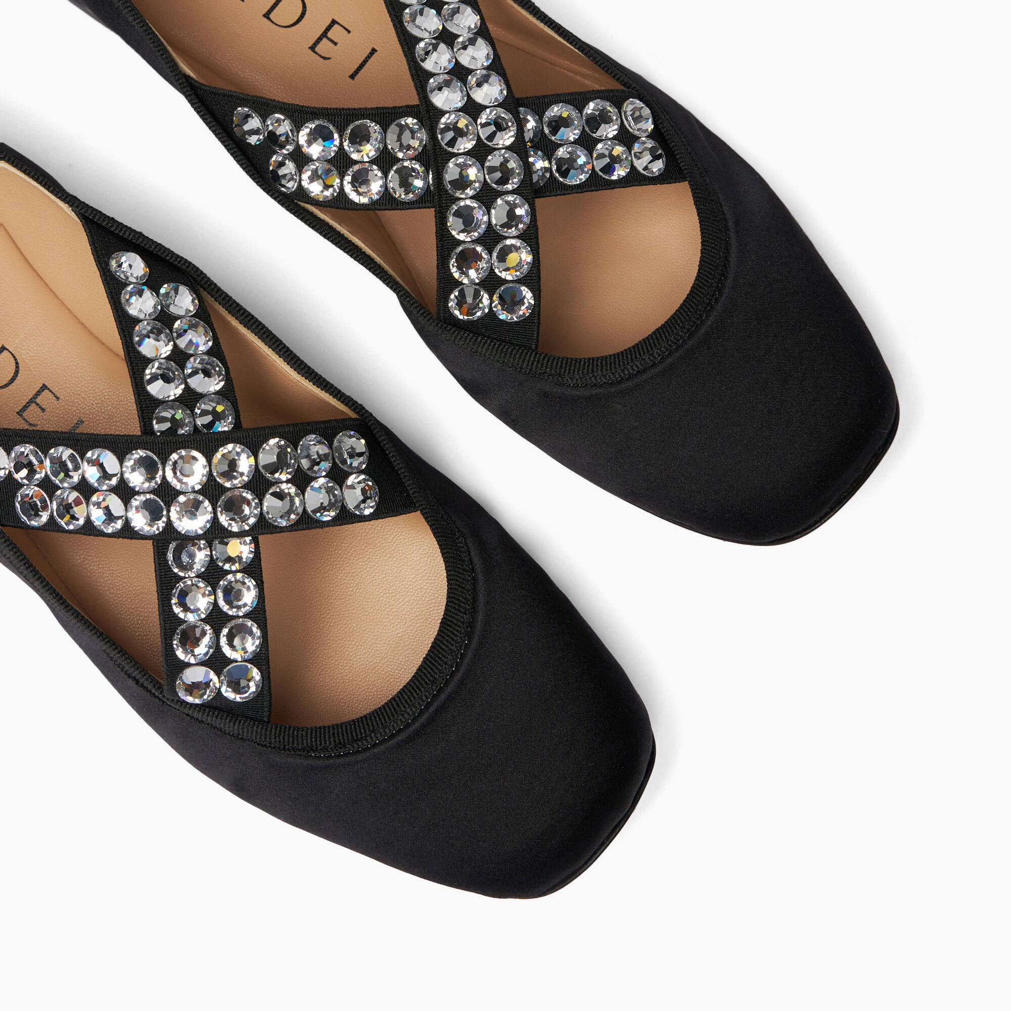 Avenue Ballet Satin Ballerinas in Black for Women Casadei