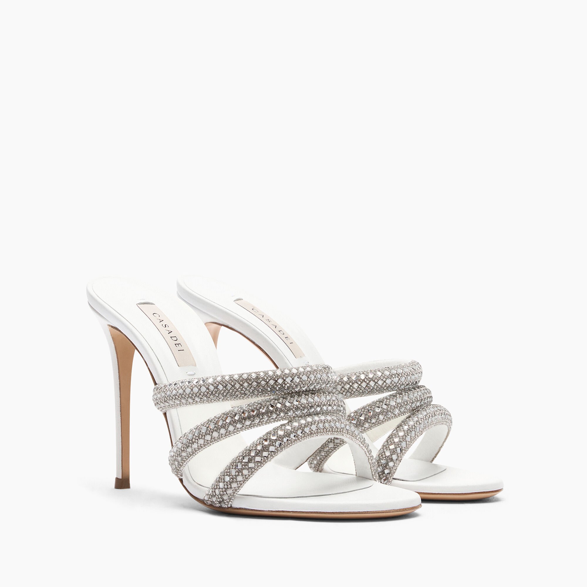 Casadei Julia Stratosphere Mules White and Crystal 1M417J1001W0001