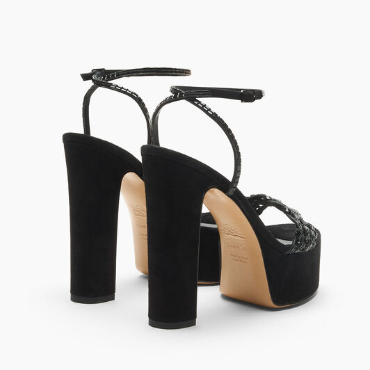 Casadei Patty Platform Godyva Sandal Black 1L482C1301C3074