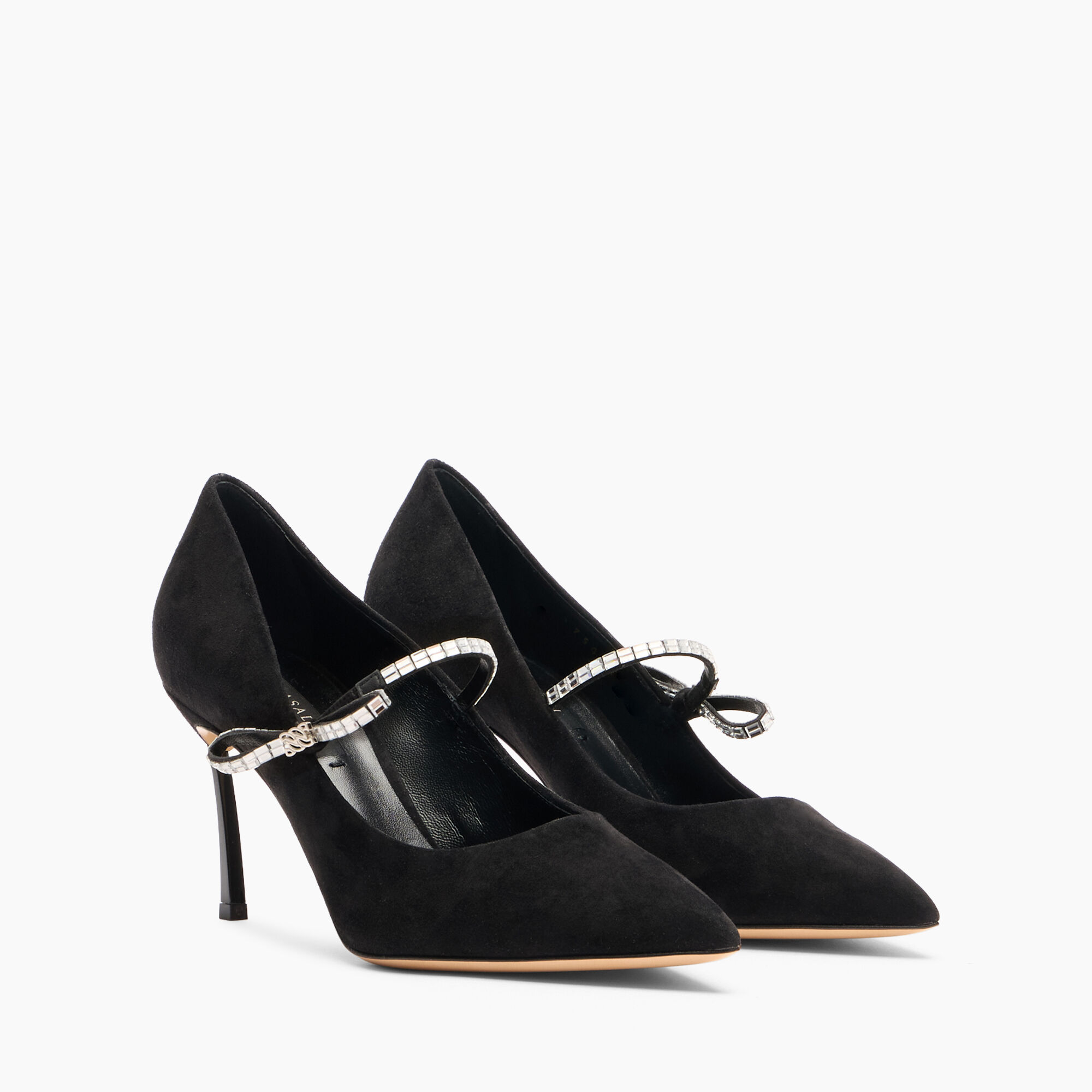 Casadei Starsway Blade Pumps Black and Crystal 1F016A080TT0526