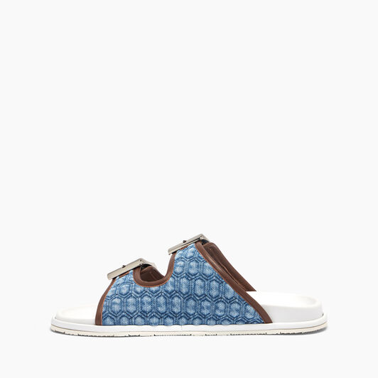 Casadei Birky Denim Flat Denim and Saddle 2M475J0201C2829