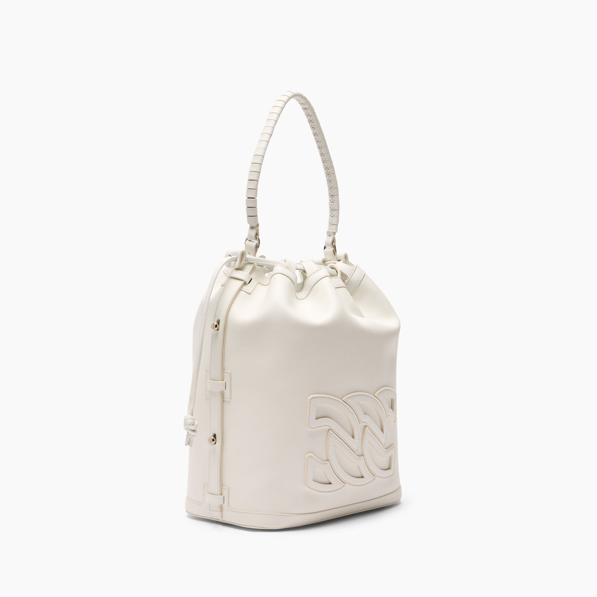 Casadei Voyage Leather Bucket Bag Bianco 3W461J0000VOYAG
