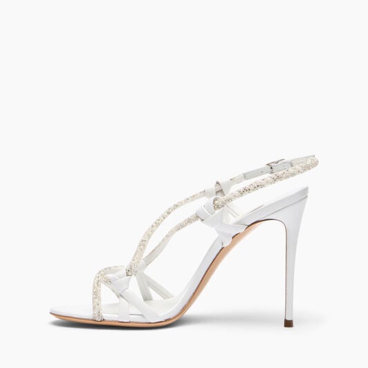 Casadei Julia Itaca Sandal White, Silver 1L472B1001ITACA