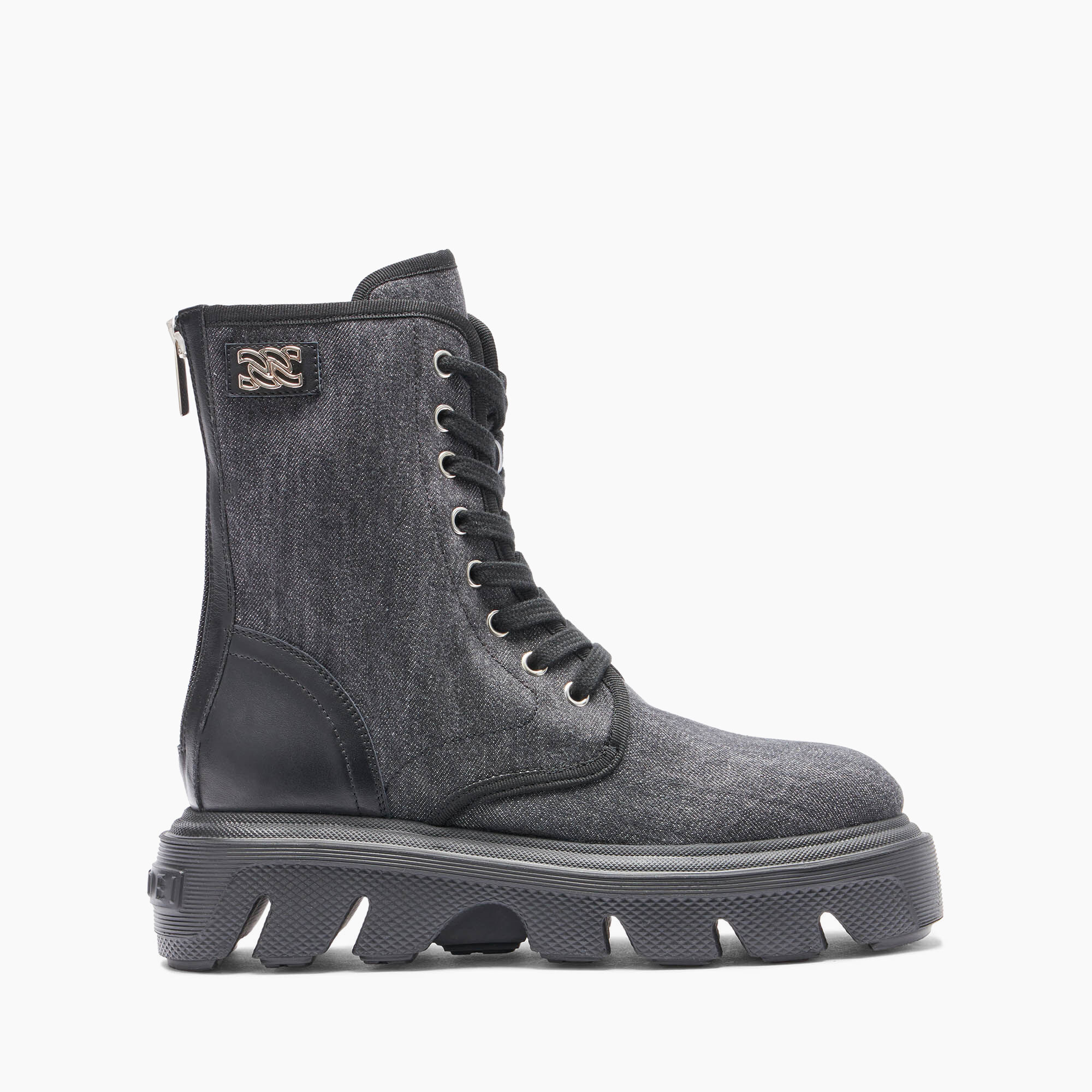 Generation C Denim Biker Boots in Black for Women Casadei
