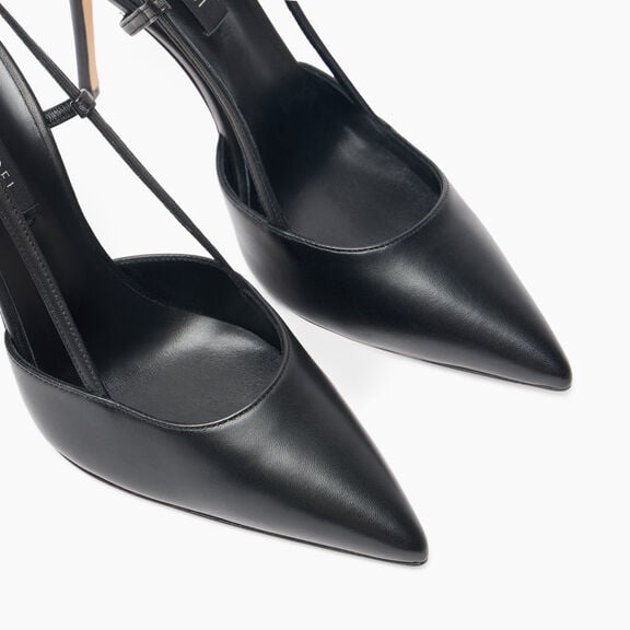 Casadei حذاء جوليا مفتوح من الخلف من الجلد Black 1G619J1001MINOR