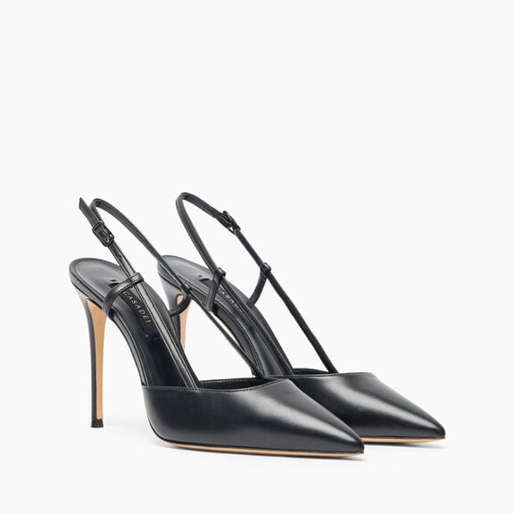 Casadei حذاء جوليا مفتوح من الخلف من الجلد Black 1G619J1001MINOR