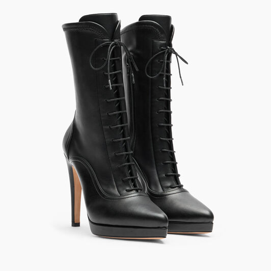 Casadei Michelle Laced Platform Ankle Boots Black 1R494Y1001LABRE