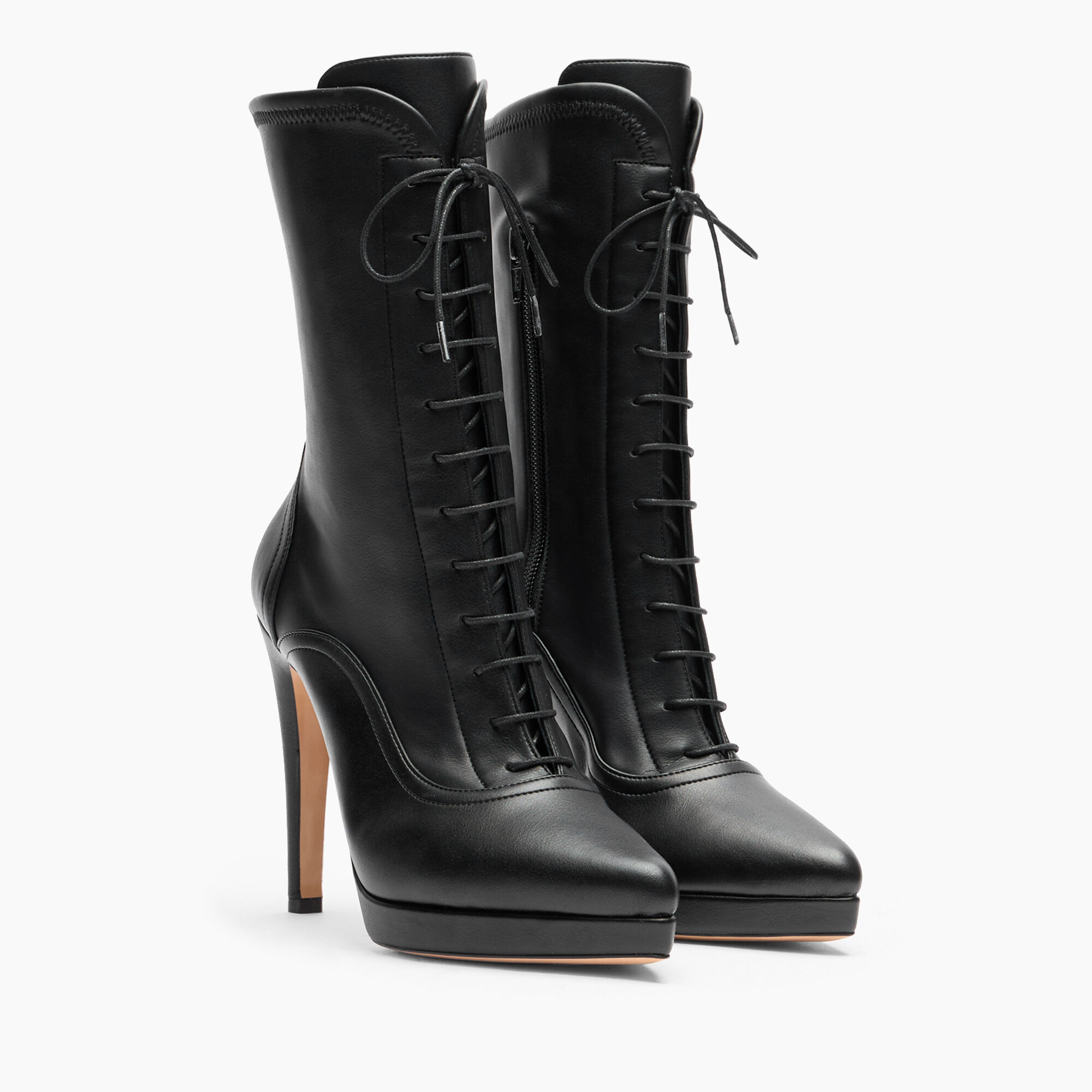 Casadei Michelle Laced Platform Ankle Boots Black 1R494Y1001LABRE