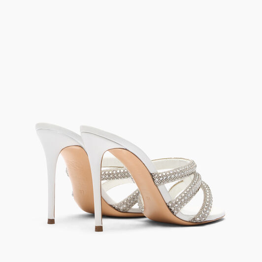 Casadei Julia Stratosphere Mules White and Crystal 1M417J1001W0001