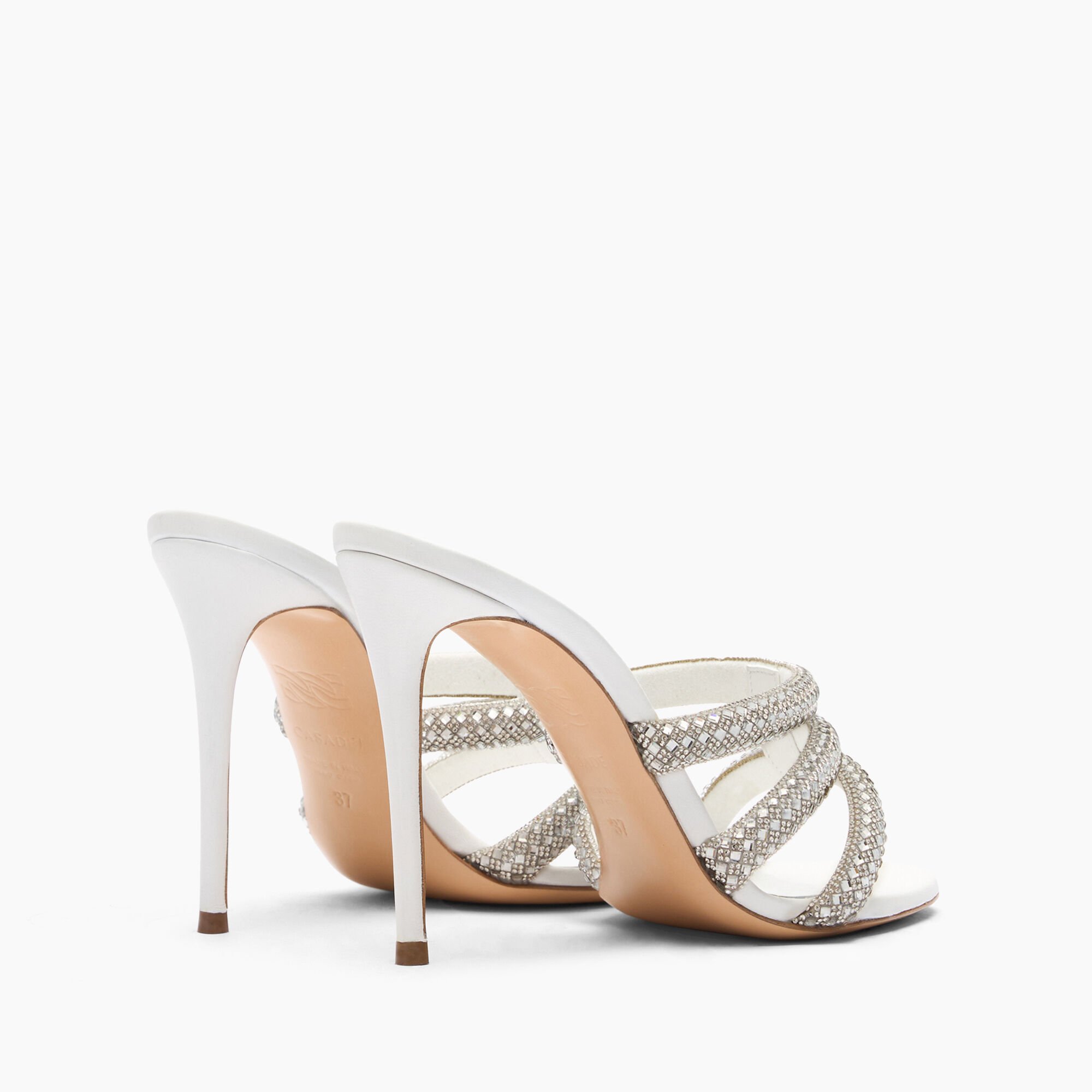 Casadei Julia Stratosphere Mules White and Crystal 1M417J1001W0001