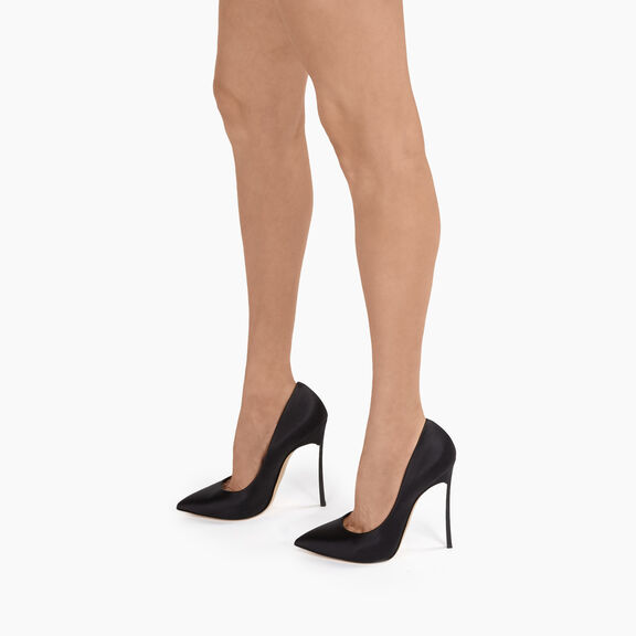 Casadei حذاء بكعب بليد توينتيز أسود وكريستال 1F916W120TSATIN