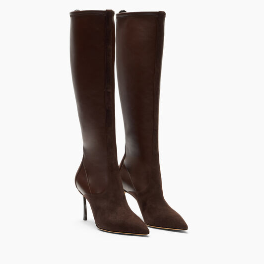 Casadei Blade Sueade Debby Boot Carob + Saddle 1S413C080TT0522
