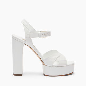 Casadei Betty Leather Platforms Sandals White 1L328J1201FLORE