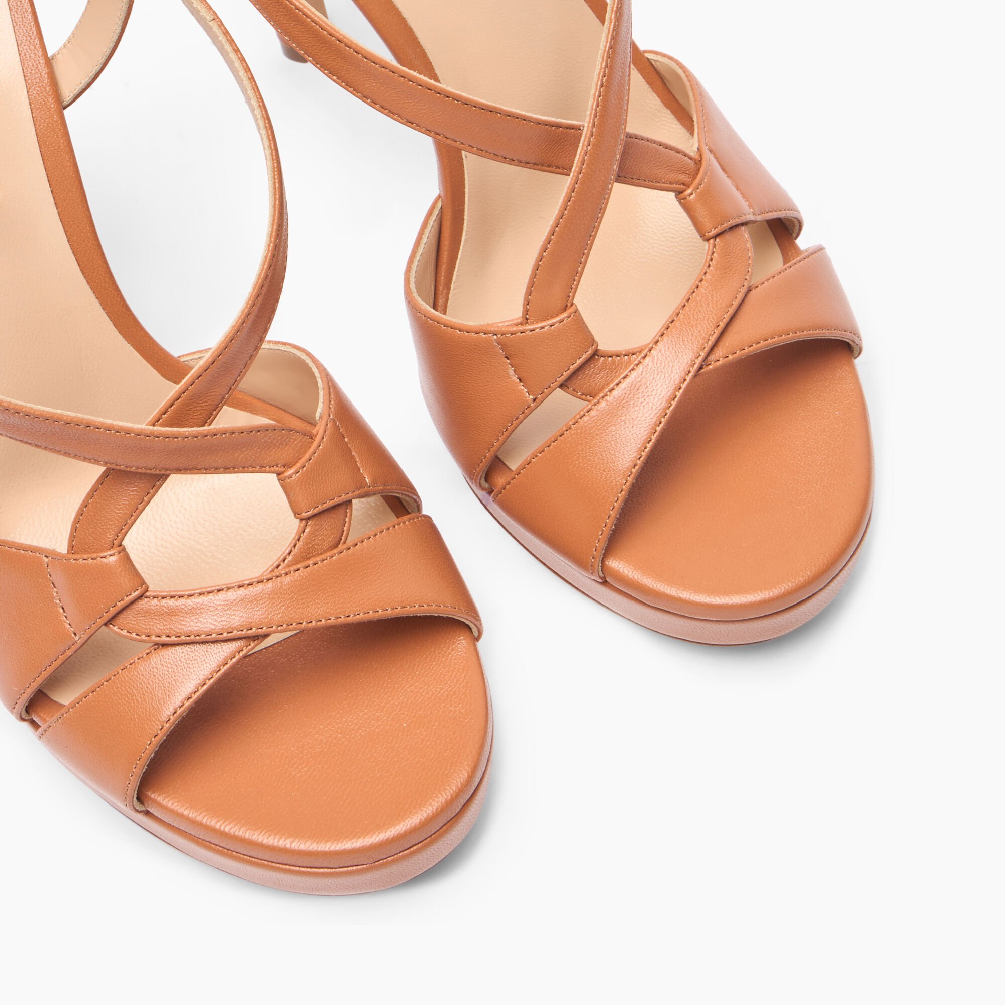 Casadei Michelle Leather Sandals Caramel 1L330J1001MINOR
