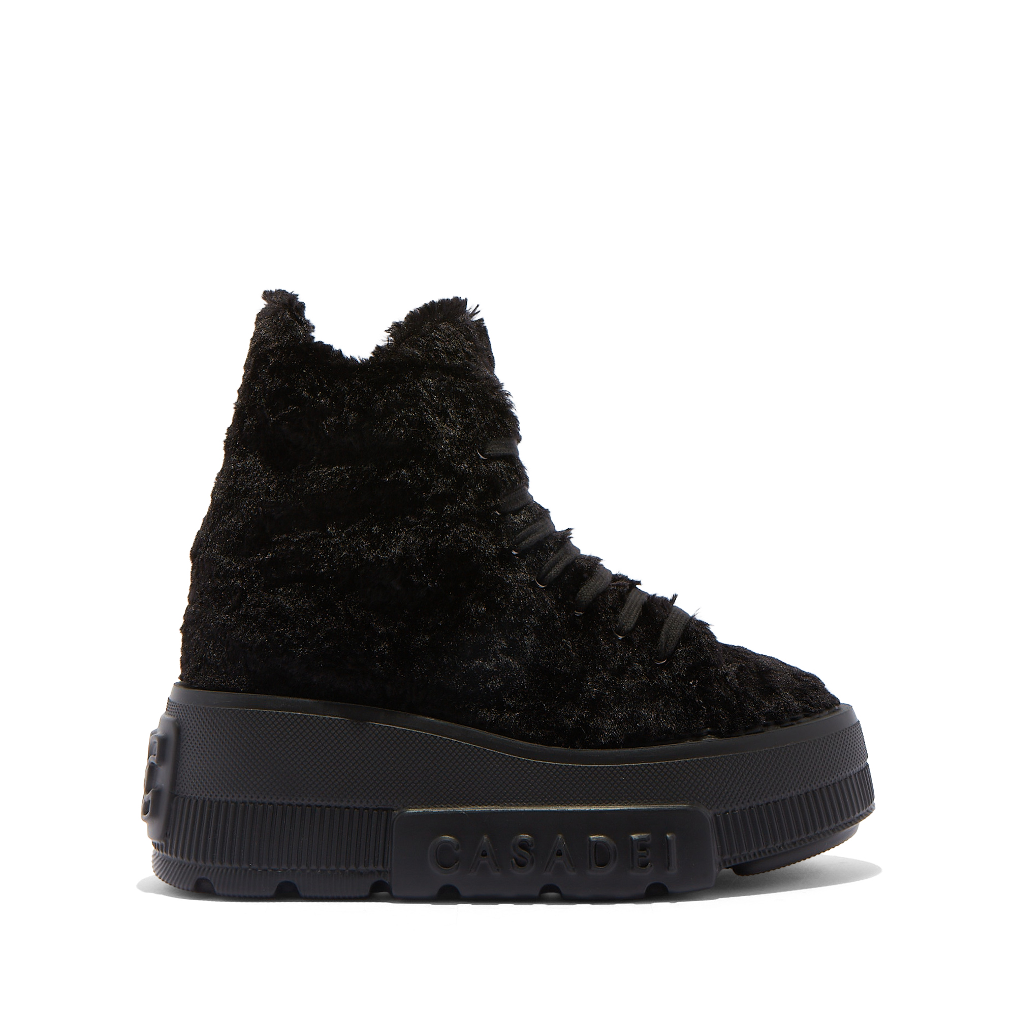 Casadei Nexus Fleece-texture Sneakers In Black