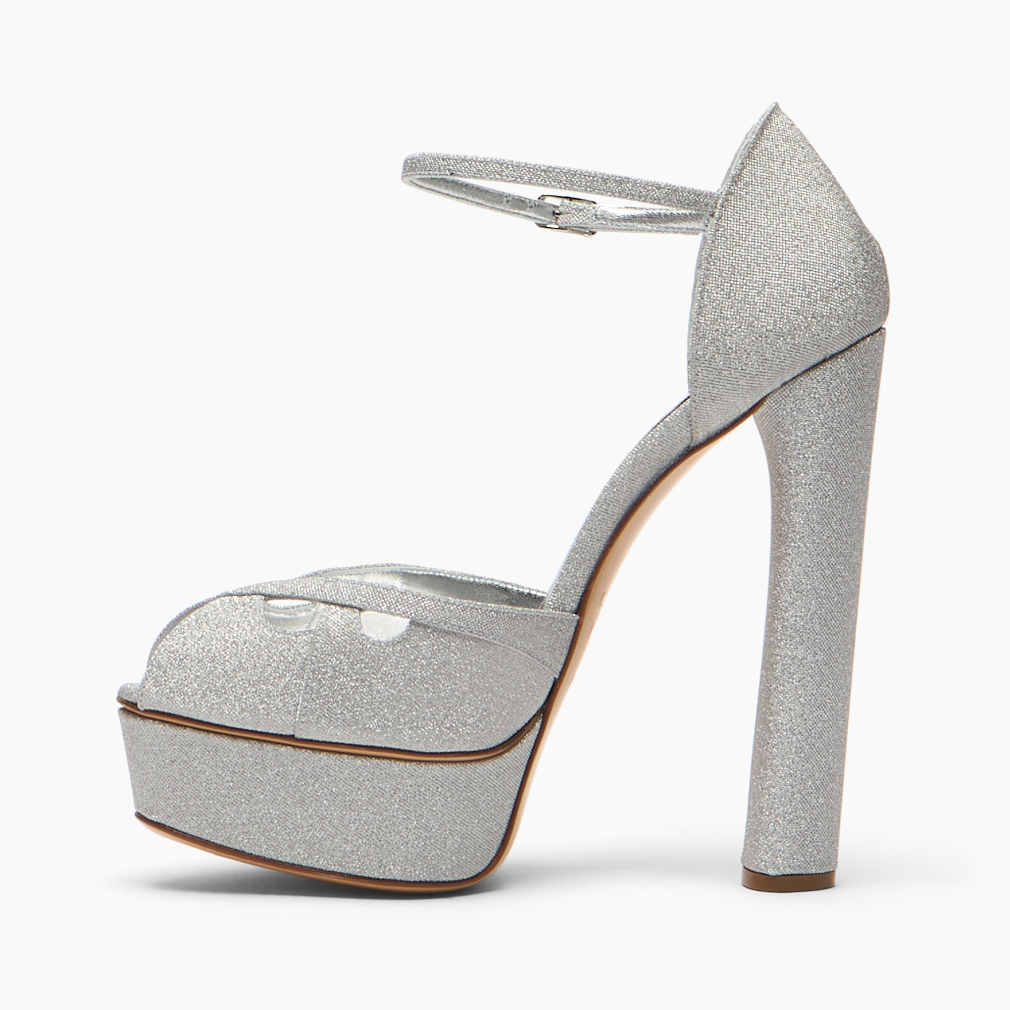  Casadei Flora Platform  Solar Eclipse Sandale - Frau Plateauschuhe Silver 41 
