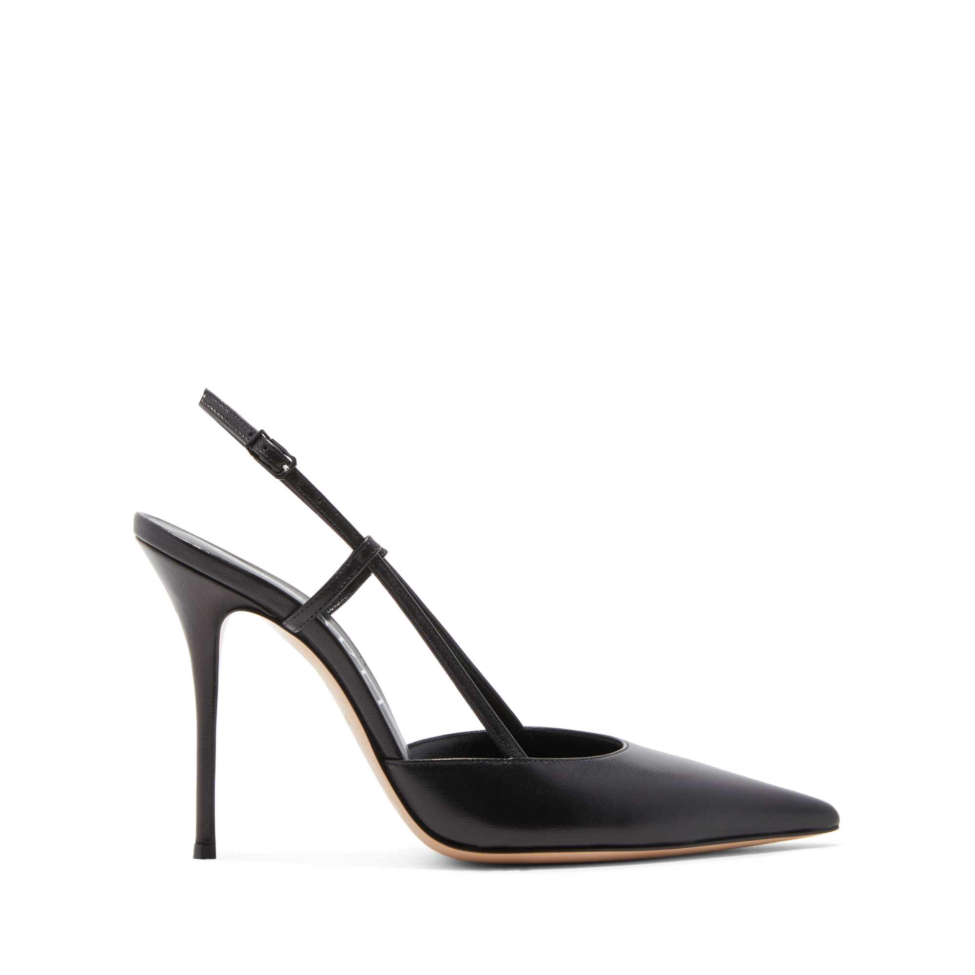 Casadei 115mm Slingback Pointed Leather Pumps In Black