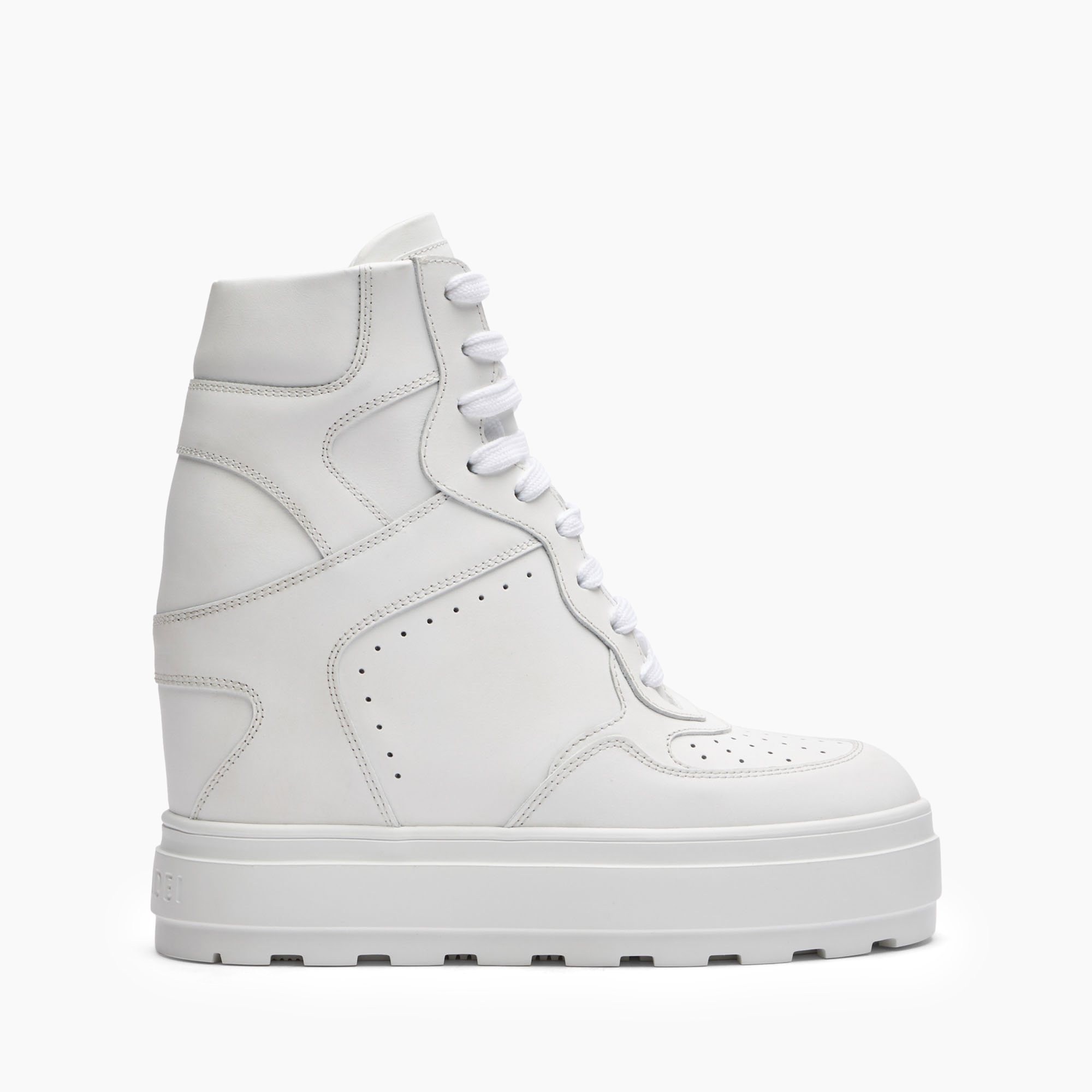 Casadei High-top Leather Sneakers In White