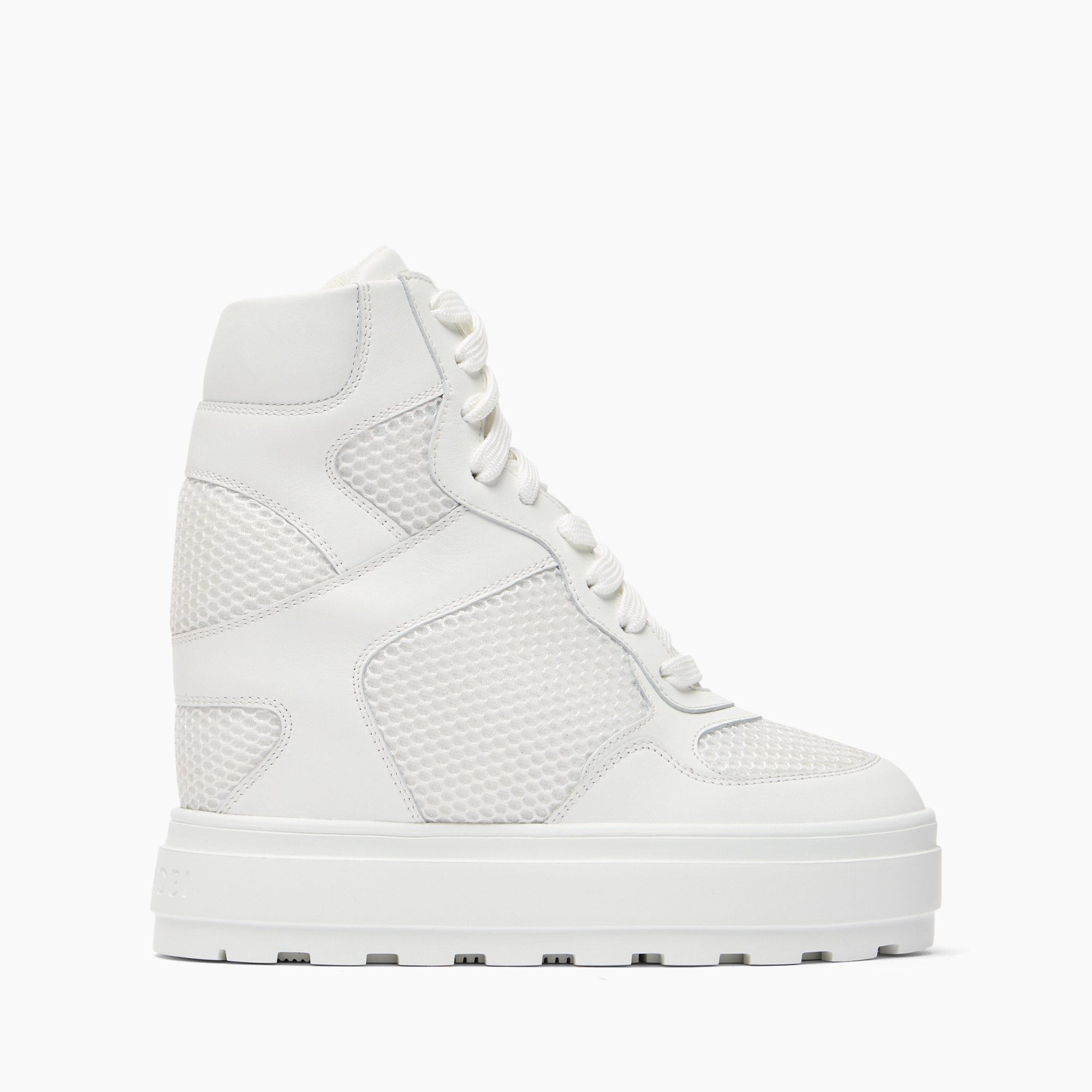 Casadei High Top Net & Leather Sneakers - Woman Sneakers White 39 In White